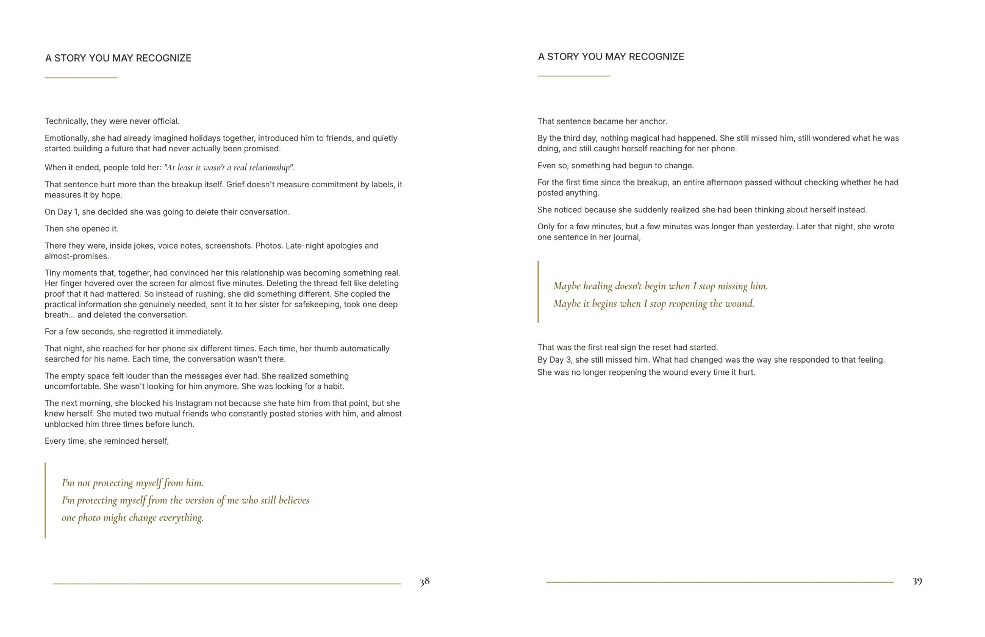 A two-page editorial spread from a developed chapter of Before You Text Him