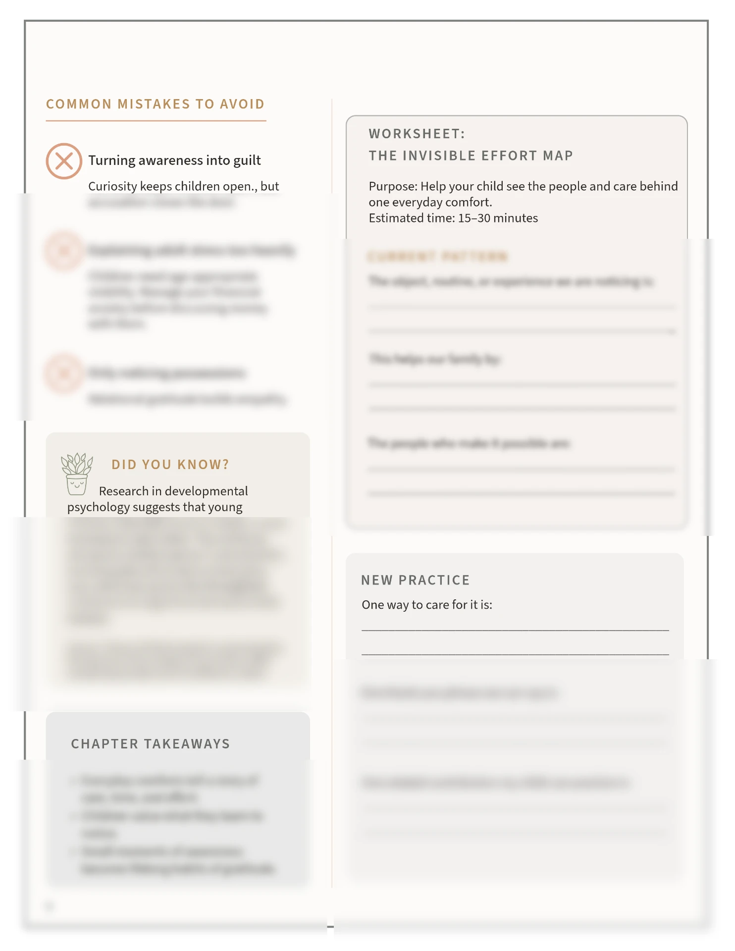 Preview of worksheets, common mistakes, and chapter takeaways